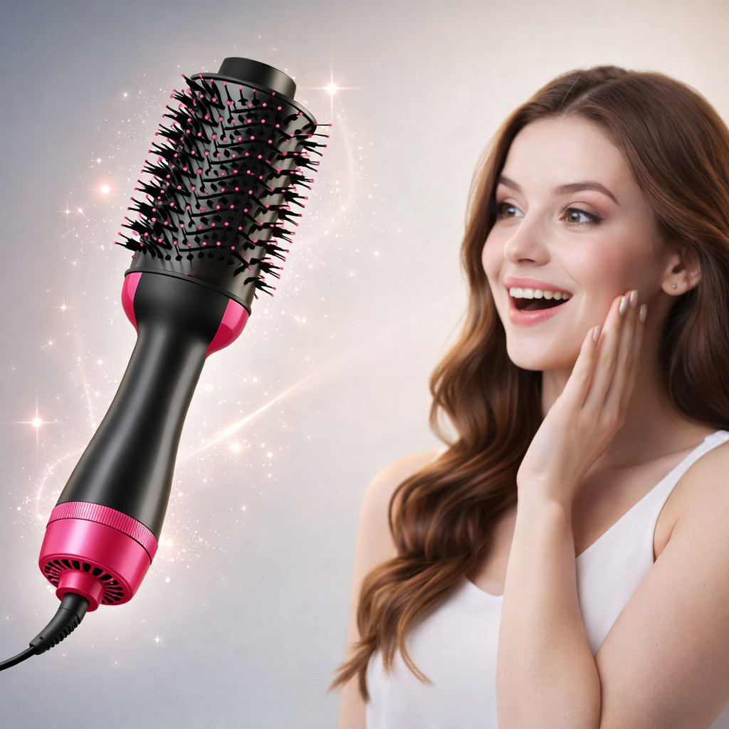 Cepillo secador 3 en 1: Transforma tu pelo en minutos