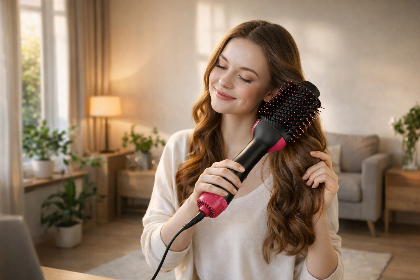 Cepillo secador 3 en 1: Transforma tu pelo en minutos